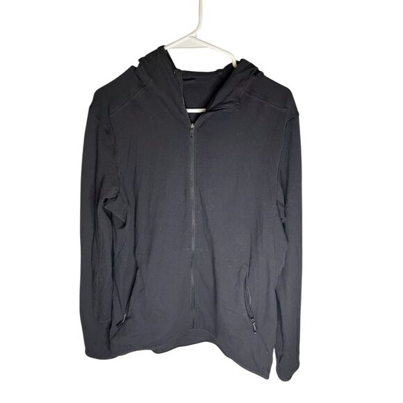 Lululemon Men's Black Full-Zip Hoodie Jacket Size S UPF 50+ Pockets